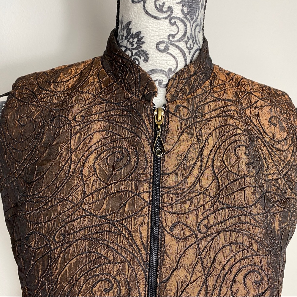 Joseph Ribkoff Brown and Black Vest - Picture 2 of 9